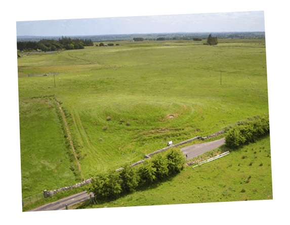 Aerial image of Rathcroghan mound